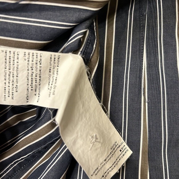 Hugo Boss Shirt Mens 39 15.5‎ Black Brown Striped Button Up Long Sleeve Slim Fit - Picture 8 of 11